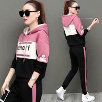 COD DSFGERRTYTRRE 2 Pcs/Set Korean Fashion Casual Womens Long Sleeve Hoodie Set Wear Lady Tracksuit Top and Bottom （Sweatshirt Trousers）