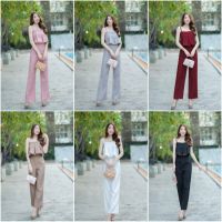 maya-fashion เสื้อผ้าผู้หญิง เซตสองชิ้น สีชมพู เทา แดง น้ำตาล ขาว ดำ  พร้อมส่ง