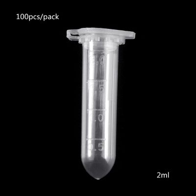 【YF】☄₪  100pcs/Pack 2ml Plastic Centrifuge Tubes for Student Teacher School Experiment