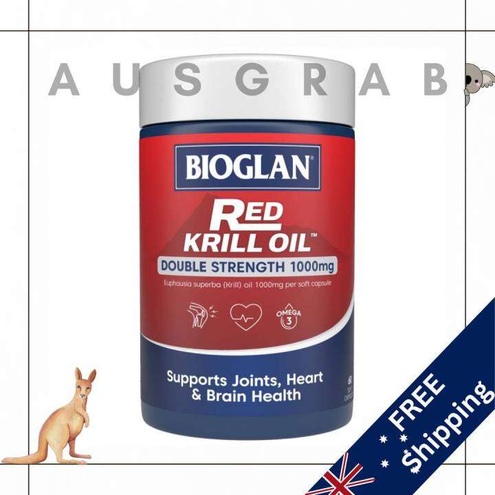 Bioglan Red Krill Oil 1000mg 60 Capsules ไบโอแกรน เรด คริล ออย 1000มล.