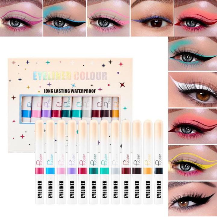 colored-liquid-eyeliner-12-colors-high-pigmented-color-eyeliner-gel-lasting-waterproof-eyeliner-professional-bright-colored-eyeliner-pen-set-smudgeproof-makeup-eyeliner-pen-advantage