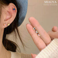 MIAOYA Fashion Jewelry Shop 3 คู่ของ  ชุดต่างหูรูปหัวใจสําหรับผู้หญิง  ต่างหูสตั๊ดหลากสีเงางามสําหรับนักเรียน  สําหรับของขวัญวันเกิดที่สวยงาม