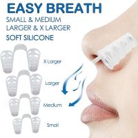 【2023】4PCS Anti Snoring Anti Snore Nose Clip ซิลิโคน Snoring Solution อุปกรณ์ Snore Stopper Sleeping Aid Nasal Dilators Health Care