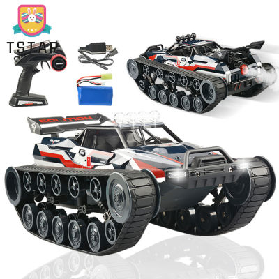 TS【ready Stock】Children High-Speed Off-Road Tank Stunt Car Climbing Spray 2.4G Remote Control Car For Boys Christmas Gifts【cod】