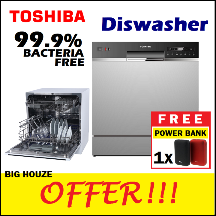 [FREE SHIPPING] Toshiba DW08T1 (S) Table Top Dishwasher 8 Place Setting with UV Anti Bacterial
