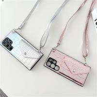 เคสแบบ Crossbody ลายจระเข้ S23 S22 S21ใช้ได้กับ Samsung S22plus พิเศษเคส S23plus A33 A32 A14 A52S A34 A73 A54กระเป๋าใส่โทรศัพท์ซองใส่บัตร