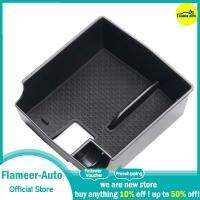 Flameer ที่เท้าแขนในรถกล่องเก็บของการจัดเก็บข้อมูลถาดจัดระเบียบคอนโซลกลางสีดำ