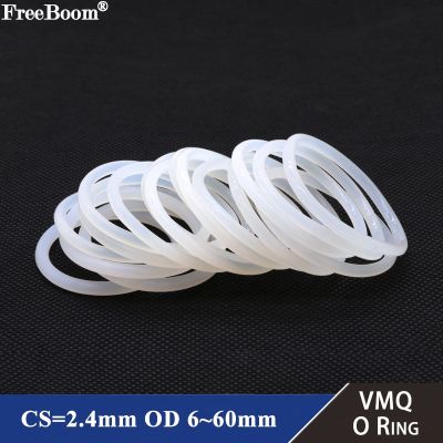 10/50pcs VMQ Silicone Ring Gasket CS 2.4mm OD 6 ~ 60mm Food Grade Waterproof Washer Rubber Insulate O-ring Rubber Rng White Gas Stove Parts Accessorie