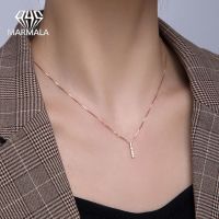 สร้อยคอแนวตั้งผู้หญิงเพชรกุหลาบทอง Clavicle สร้อยคอจี้  เครื่องประดับ MARMALA Jewelry