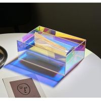 Simple And Creative Acrylic Colorful Tissue Box Office Household Tea Table Light And Luxury Paper Extraction Transparent Storage