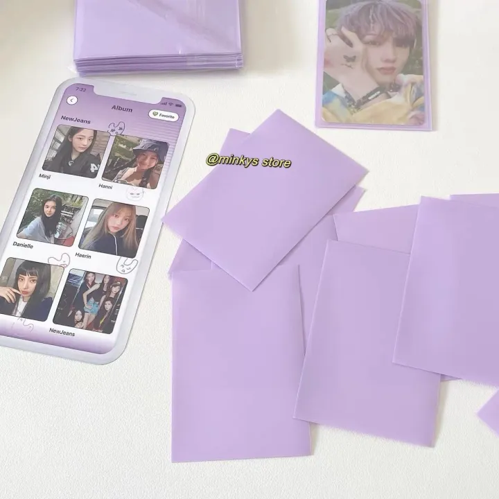 cc-minkys-ice-color-50pcs-pack-kpop-toploader-card-photocard-sleeves-idol-photo-cards-storage