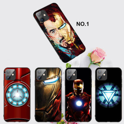 Casing หรับ iPhone 14 13 11 Pro Max 11 Mini 8+ 8 Plus Marvel Iron Man Pattern Phone เคสโทรศัพท์ อ่อนนุ่ม TPU Shockproof Black ปก
