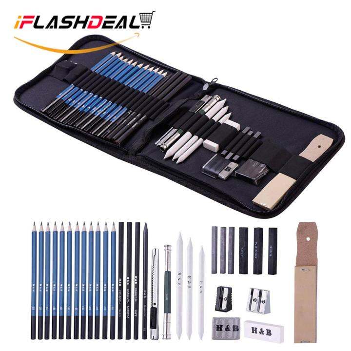 iFlashDeal Sketching Pencils Set Drawing and Sketch Kit 32Piece Set