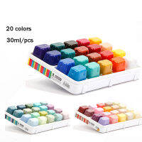 【Cw】สีน้ำสีทึบมืออาชีพ30มล. * 20สีการออกแบบถ้วยวุ้นที่ไม่ซ้ำกันสีกูอาชสำหรับศิลปินนักเรียนศิลปะของใช้ร้อน