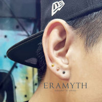 Eramyth jewelry: ต่างหูหมุด เงินแท้925 ปักก้าน ขนาด 3มิล รหัส EM-0076 (พร้อมส่งทุกแบบจ้า)