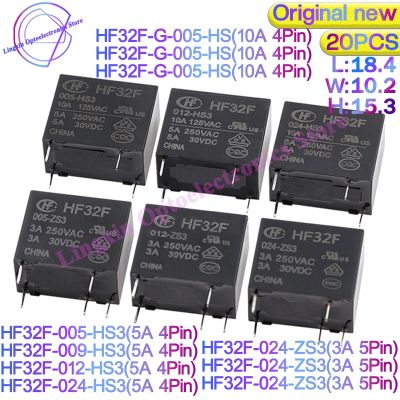 Hf32f-G ชิ้น/ล็อต5pin Jzc-32f 20 4pin Hf32f - 005 012 024 - Hs / Hs3 / Zs3 3a 10a 250vac Jzc/Hf32f-G-012-Hs รีเลย์12V 24V