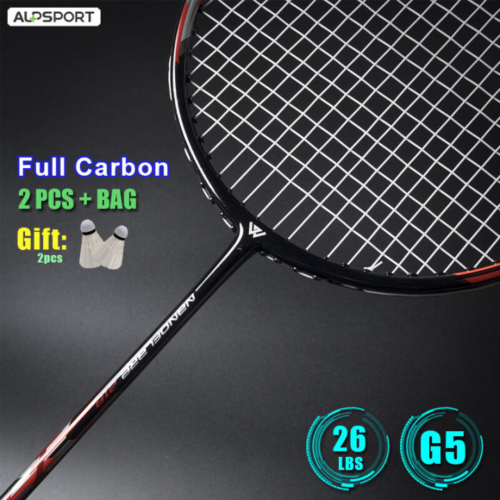 alp-free-shipping-rpg-4u-85g-g4-2pcs-full-carbon-fiber-26-30lbs-strung-badminton-rackets-with-free-string-grip-and-bag