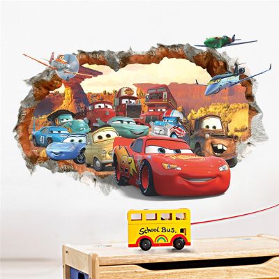 3D cartoon car wall stickers for kids room kindergarten bedroom living room wall decoration stickers for home decoration