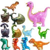 3D Standing Dinosaur Theme Aluminum Film balloon Cartoon Tyrannosaurus Rex Egg Toys Balloon Kids Birthday Party Decoration Toys