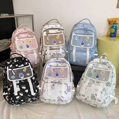 Backpack for Women Men Student Large Capacity Breathable Printing Fashion Personality Multipurpose Female Bags