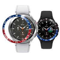 กรอบโลหะสองสีสำหรับ Samsung Galaxy Watch 4 46มม. 42มม. แหวนกรอบกันกระแทกกาวสำหรับกีฬา