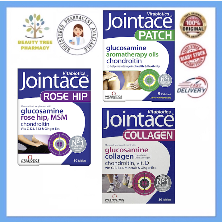 Jointace Vitabiotics Collagen 30 Tablests / Rose Hip 30 Tablets / Glucosamine 8 Patches Lazada