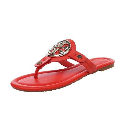 Xi Ke tb slippers womens summer tory burchˉ wear 2023 new casual flat non-slip beach shoes thick summer flip-flopsTH