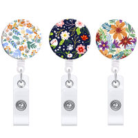 360 ° Rotating Pocket Clip ID Name Easy Pull Button Nurse Badge Easy To Pull Buckle Full Plane Retractable And Easy To Pull Buckle Small Floral Stretchable And Easy To Pull Buckle Telescopic And Easy To Pull Buckle