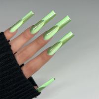 24pcs Long Coffin Fake Nails Christmas Press On False Nail Cat Eye Artificial Nail Art Wearable Christmas DIY Manicure Tools