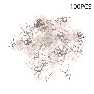 50 Upholstery Pins Bed Skirt Fabric Screws Twist Holders Headliner Tacks  Clear