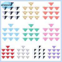 ELLENOUISE 20pcs(10sets) งานฝีมือ DIY ฝาท้าย ลูกปัด เสน่ห์ สร้อยข้อมือคู่ ตัวล็อกสายเชื่อมต่อ หัวเข็มขัดแม่เหล็ก รักสุดหัวใจ