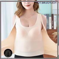 COD DSFERTGRYER YOUYO Women 4-In-1 Seanless Front Buckle Bra Wireless Push Up Padded Posture Corrector Tank Top Girdle Body Shaper Cross Back Slimming Vest Corset