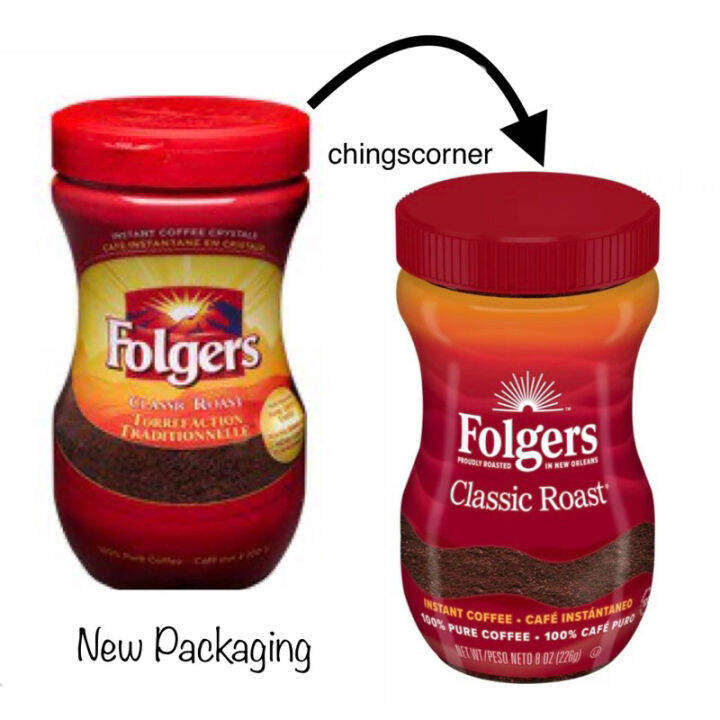 ♘Folgers Classic Roast Instant Coffee Crystals, 200g, Canada, Expiry