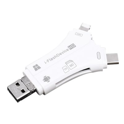 4 in 1 I Flash Drive USB Card Reader for 5 6 7 8 X 11 12 13 14 for Android Camera SD&TF Card Reader