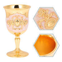 HAOYUNLA Retro Zinc Alloy Liquor Wine Goblet Vintage รูปแบบการนูนถ้วยไวน์ถ้วยถ้วยสำหรับปาร์ตี้