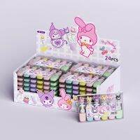 Set Pulpen การ์ตูน Sanrio Mini 6สีสะท้อนแสงน่ารักมีรูปลักษณ์สูงปากกามาร์กเกอร์สีนักเรียนที่มีค่า