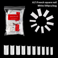 daoj MALL 500PCS Long Ballerina โลงศพ/FLAT French/stiletto/Almond False NAIL/Tips