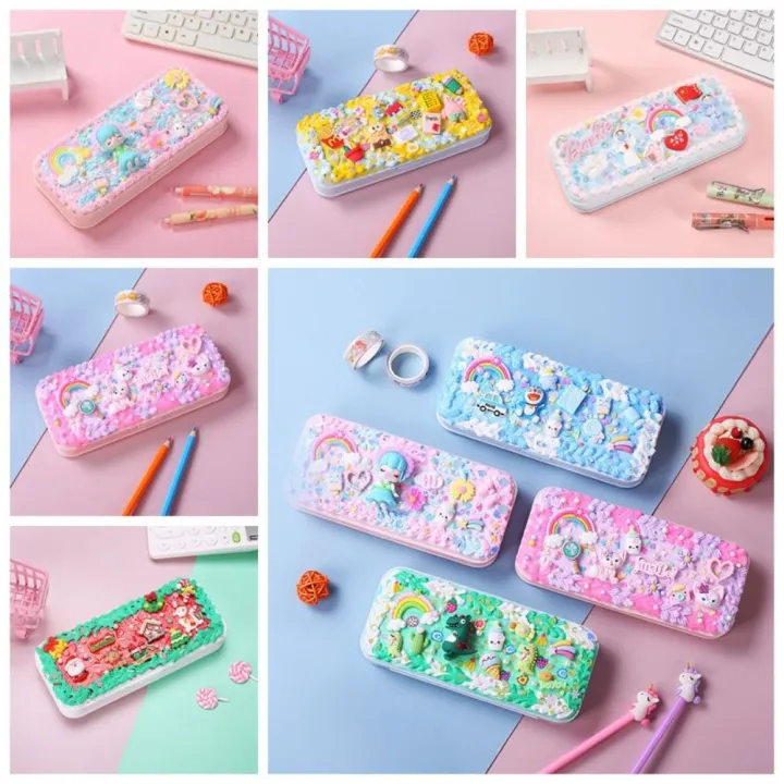 dgjkf-พวงกุญแจ-diy-cinnamoroll-กล่องดินสอ-diy-เครื่องมือ-guka-กล่องดินสอกาวสีครีม-แพ็คเกจวัสดุ-กล่องเครื่องเขียน-diy-ของเล่นสำหรับเด็ก