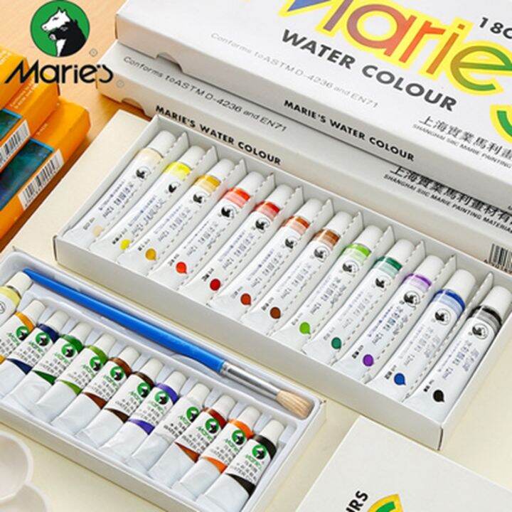 Marie's Watercolor Paint Set 12/18/24/36 Colors 5ML/12ML Tube