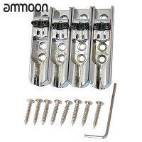 [ammoon]4ชิ้นเบสกีต้าร์สายเดี่ยวเดี่ยว Tailpiece เข้ากันได้กับ4กีตาร์อุปกรณ์เบสไฟฟ้าสา