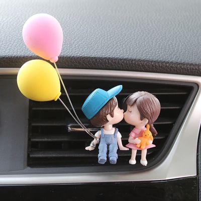 【DT】  hotBoy Girl Couple Car Perfume Lovely Air Conditioning Aromatherapy Clip Cute Car Accessories Interior Woman Air Freshener Gift