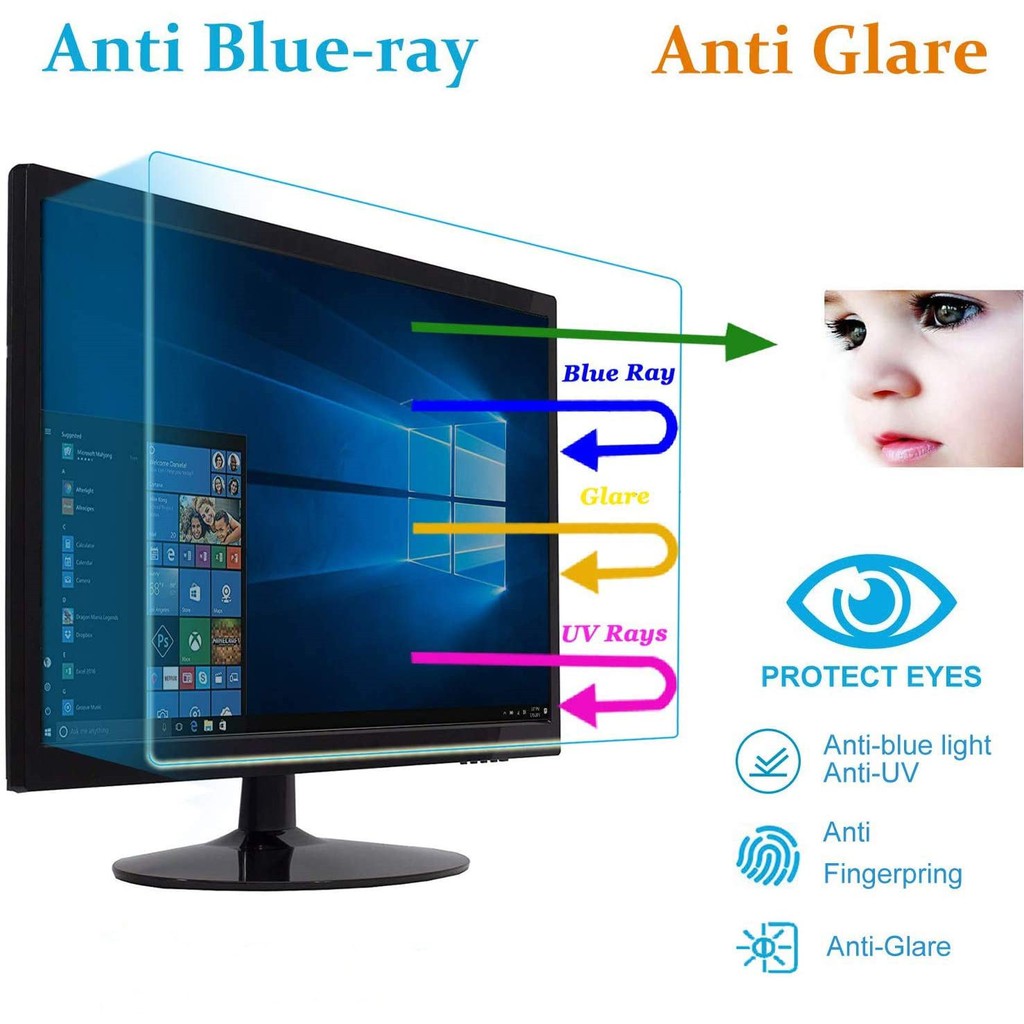 3 Pack Filter Out Blue Light and Relieve Computer Eye Strain to Help You Sleep Better for 18.5 Inches Widescreen Desktop Monitor with Aspect Ratio 16:9 Anti Blue Light Screen Protector 
