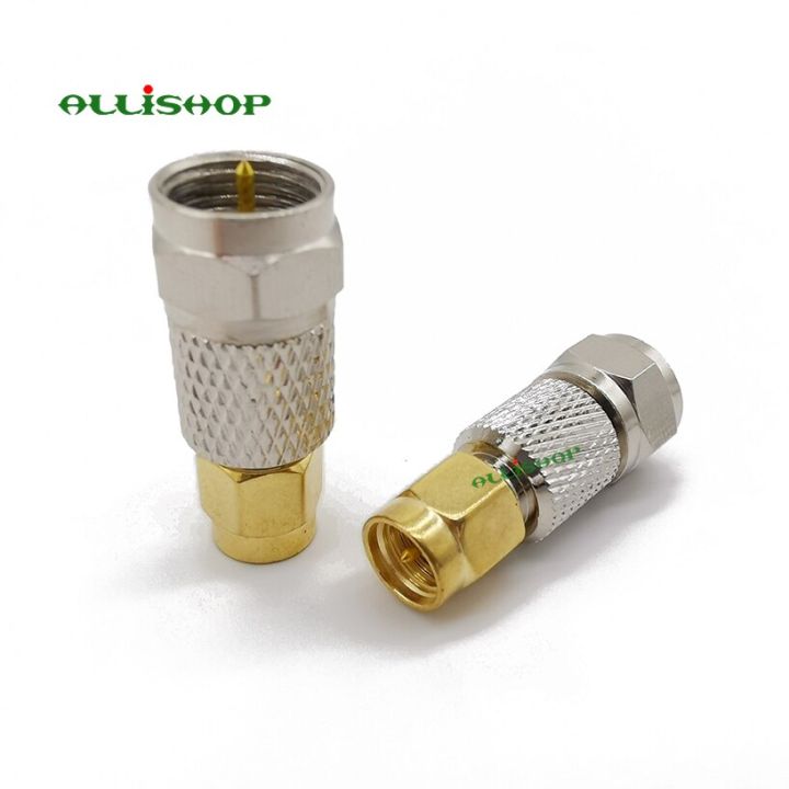 sma-plug-to-f-type-plug-m-m-antenna-auto-radio-adapter-f-tv-plug-male-to-sma-male-rf-coaxial-connector-straight-electrical-connectors