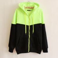 Fashion Trend Hoodie, Zippered Pockets, Fleece Sweater Long-sleeved Womens Sports Thin Coat