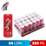 THÙNG 24 LON NƯỚC TĂNG LỰC HƯƠNG DÂU TÂY ĐỎ STING 320ML