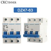 DZ47-63 6A 3ขั้วรางติดตั้ง/10A/16A/20A/25A/32A/40A/50A/63A 400V C ประเภทตัดวงจร MCB 35Mm Din สามารถทำลาย4500A