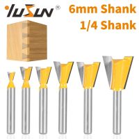 YUSUN 6MM 6.35MM Shank Dovetail Joint Router Bit 14 องศาเครื่องตัดมิลลิ่งงานไม้สําหรับแกะสลัก Bits Face Mill