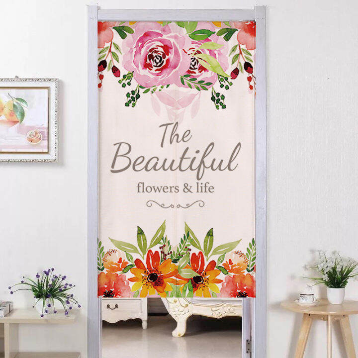 140CM width Kitchen Curtain Door pole Set Room Long Japanese Living