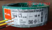 สายไฟ ทองแดง สายไฟเดี่ยว ทองแดง สายรับไฟฟ้า THW 1x1 เขียว ยาว 90เมตร IEC01 450/750V สายเดี่ยว มาตรฐาน มอก.3-2553