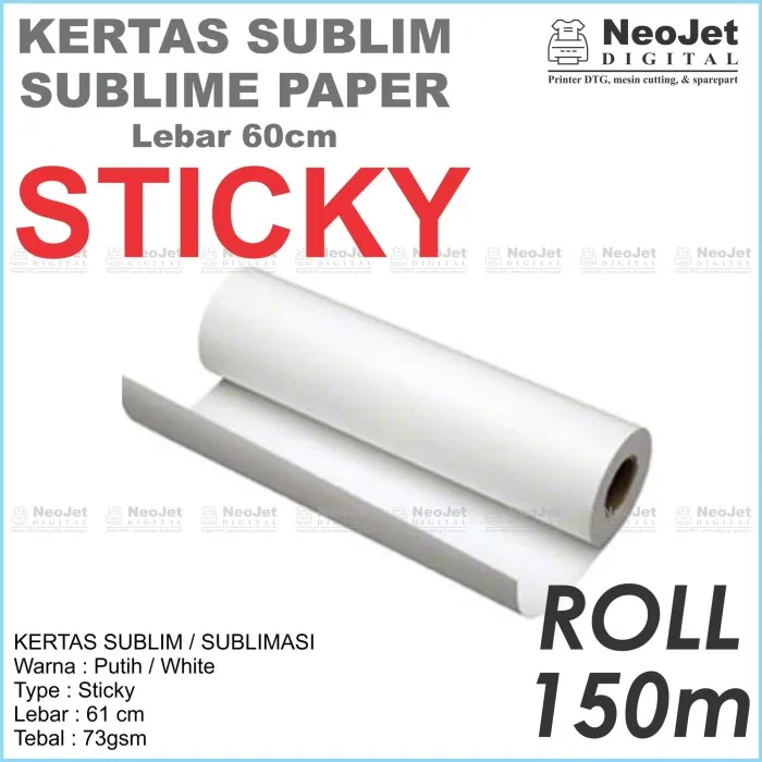 Kertas Sublim Roll Sublimasi Sticky Lebar 60cm Gulungan Lazada Indonesia